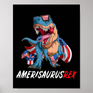 4 juli T rex America Dinosaur Independence Day P Poster