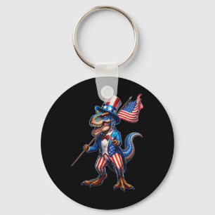 4 juli T-rex USA Patriottische Amerikaanse Vlag Di Sleutelhanger