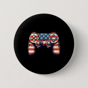 4 juli T Shirt Videospel Kinder Jongens Mannen Ronde Button 5,7 Cm