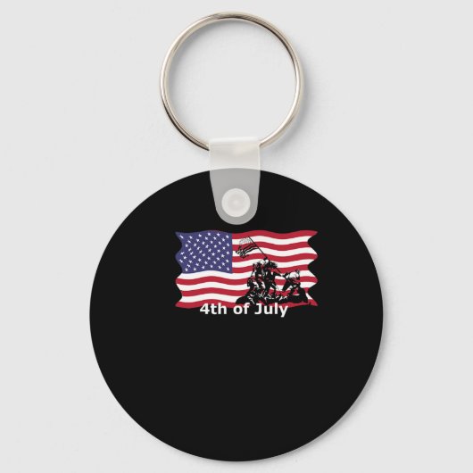 4 juli T-Shirten Iwo Jima Sleutelhanger (Voorkant)