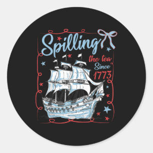 4 juli thee morsen sinds 1773 Coquette R Ronde Sticker