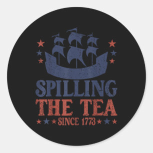 4 juli thee morsen sinds 1773 grappig retro ronde sticker