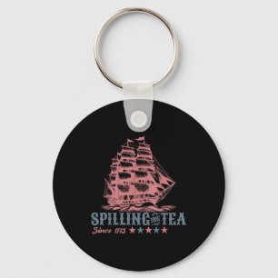 4 juli thee morsen sinds 1773 grappig retro sleutelhanger