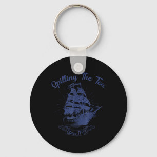 4 juli thee morsen sinds 1773 grappig retro sleutelhanger