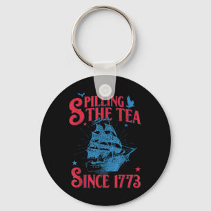4 juli thee morsen sinds 1773 grappig retro sleutelhanger