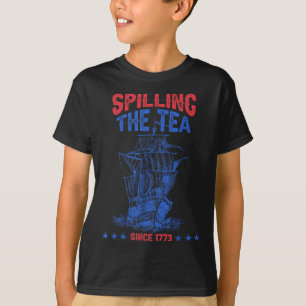 4 juli thee morsen sinds 1773 grappig retro t-shirt