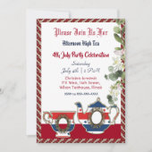 4 juli  theepot middag High Tea Party Kaart (Voorkant)