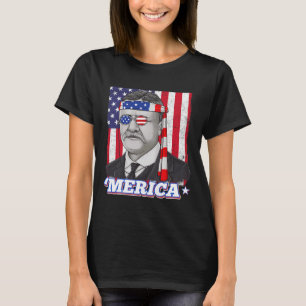 4 juli Theodore Roosevelt Merica Patriotic US VS T-shirt