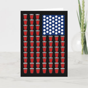 4 juli trendy rode solo-beker bierpong VS-vlag Kaart