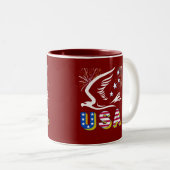 4 juli tweekleurige koffiemok (Voorkant rechts)