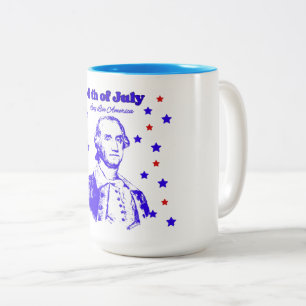 4 juli tweekleurige koffiemok
