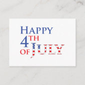 4 juli Uitnodiging Kaart, Onafhankelijkheidsdag Informatiekaartje (Achterkant)
