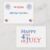 4 juli Uitnodiging Kaart, Onafhankelijkheidsdag Informatiekaartje (Voorkant / Achterkant)