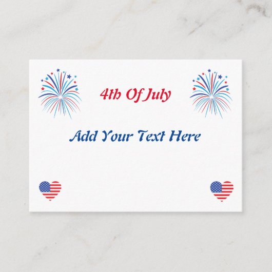 4 juli Uitnodiging Kaart, Onafhankelijkheidsdag Informatiekaartje (Voorkant)