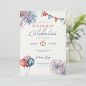 4 juli Uitnodiging Sjabloon Viering (Staand voorkant)