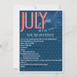 4 juli uitnodiging template | Patriottische onafh
