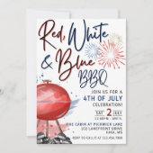 4 juli uitnodiging, Viering van de vierde juli Kaart (Voorkant)