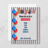 4 juli uitnodiging voor het barbecue-programma (Voorkant / Achterkant)