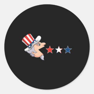 4 juli Uncle Sam Amerikaanse sterren Fun Boys Meis Ronde Sticker