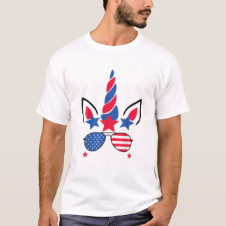 4 juli unicorn - Amerikaans vlagpatriotticum T-shirt