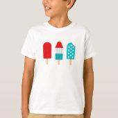 4 juli Unisex van het Kind patriottische Popsicles T-shirt (Voorkant)