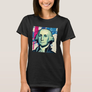 4 juli USA George Washington Amerikaanse Kunst Op T-shirt