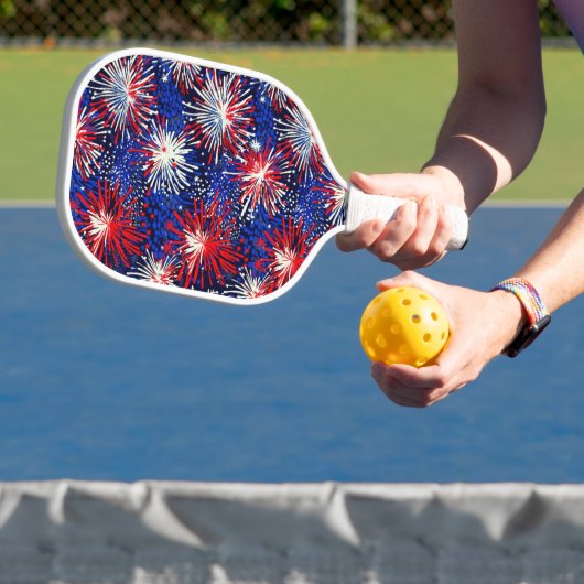 4 juli USA Independence Day Vuurwerk Pickleball Paddle (Insitu)