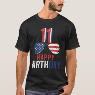 4 juli USA Merica Happy Birthday 11 jaar oud T-shirt