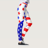 4 juli USA Rood Wit Blauw Sterren en Strepen Leggings (Rechts)