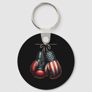 4 juli Usa Vlag Bokshandschoenen voor Boxer Train Sleutelhanger
