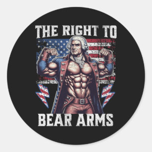 4 juli vader Usa vlag 2e draag armen bodybuildin Ronde Sticker