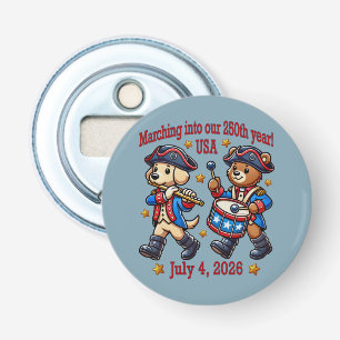 4 juli Verenigde Staten 250ste Jubileum Semiquince Button Flesopener