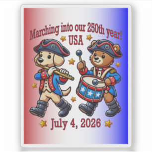 4 juli Verenigde Staten 250ste Jubileum Semiquince Sticker