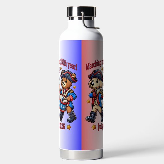 4 juli Verenigde Staten 250ste Jubileum Semiquince Waterfles (Links)