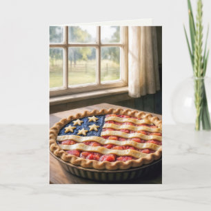 4 juli verjaardag met Amerikaanse vlag taart Kaart