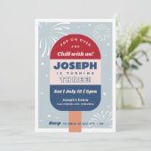 4 juli verjaardag Popsicle uitnodiging (Staand voorkant)
