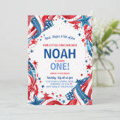 4 juli Verjaardag Uitnodiging 4 juli Feest (Staand voorkant)