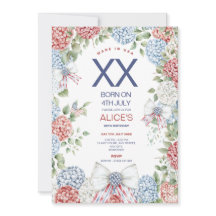 4 juli verjaardagsfeestje, elke leeftijd, rood wit