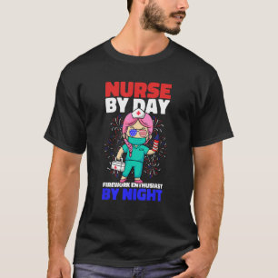 4 juli Verpleegster Grappig USA Vlag Patriottisch  T-shirt