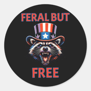 4 juli Verwilderde maar vrije patriottische wasbee Ronde Sticker