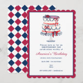 4 juli Vierde Onafhankelijkheidsdag Coquette Cake Kaart (Voorkant / Achterkant)