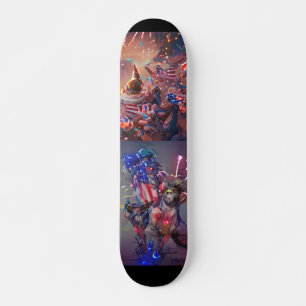 4 juli viering abstracte digitale kunst kleur skateboard