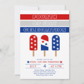 4 juli viering blauw, rood, wit ijs pop kaart (Voorkant)