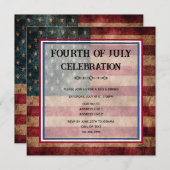 4 juli viering feestje kaart (Voorkant / Achterkant)