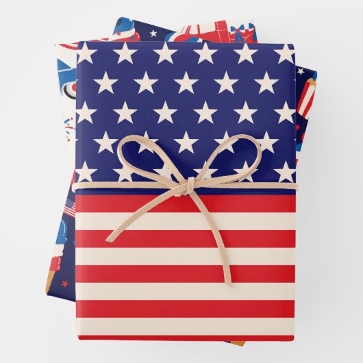 4 juli viering inpakpapier vel (In situ)