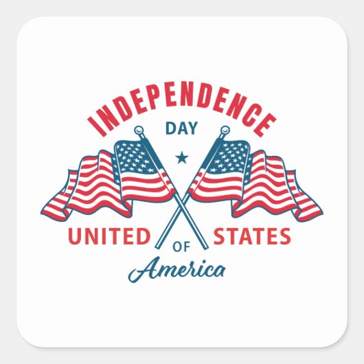 4 juli vierkante sticker (Voorkant)