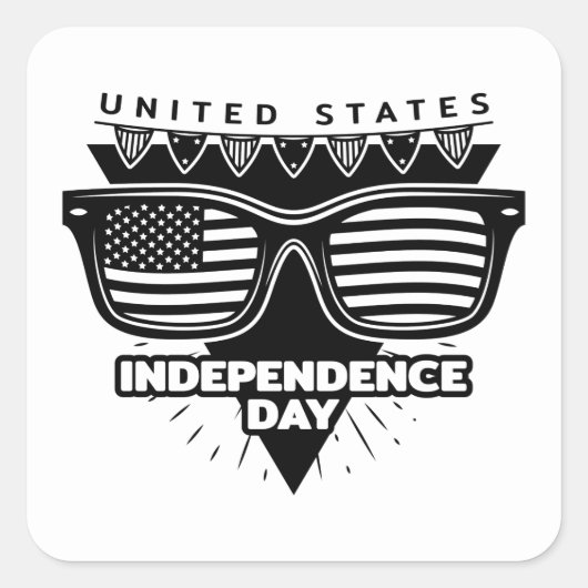 4 juli vierkante sticker (Voorkant)