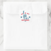 4 juli vierkante sticker (Tas)