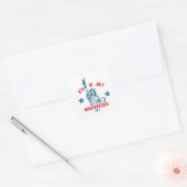 4 juli vierkante sticker (Envelop)
