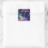 4 juli vierkante sticker (Tas)